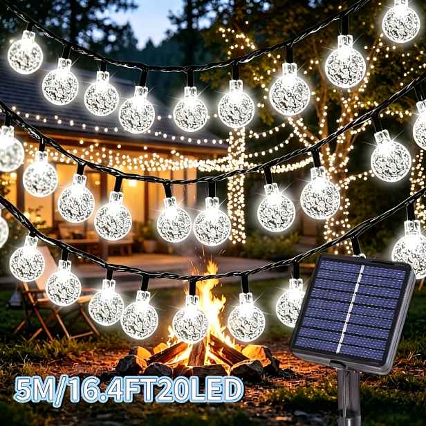 TEMU 1 balení /100 LED solárních křišťálových bublinkových světel, IP54, vhodné pro domácí atmosféru, oslavy svátků, večírky, , stromy, pozorovací