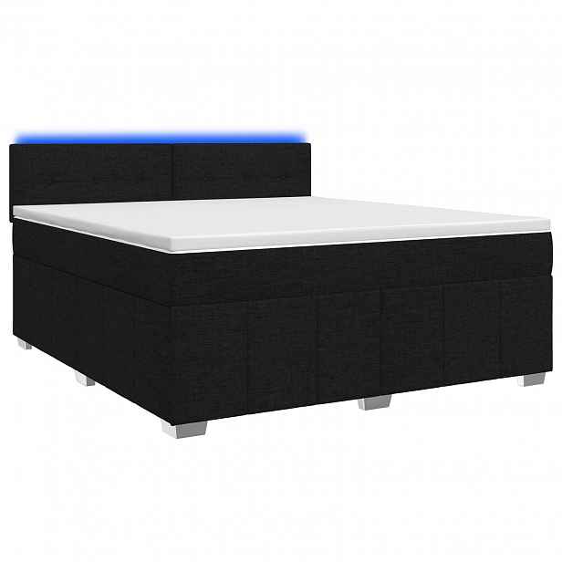 vidaXL Postel boxspring s matrací s čelo Černá 140 x 190 cm Textil
