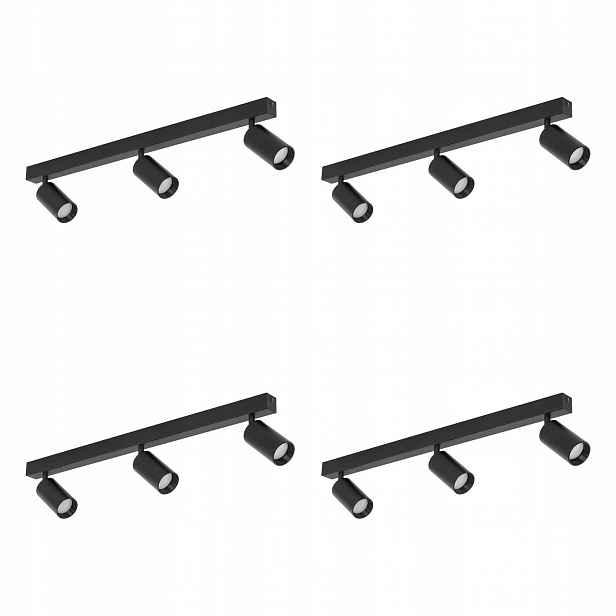 Tk Lighting Sada 4 x spot reflektorová lampa Amis Black 3 10634