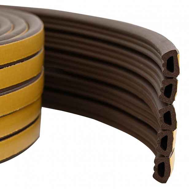 vidaXL Samolepicí okenní těsnění Hnědá 10 x 6 mm 25 m EPDM pěna