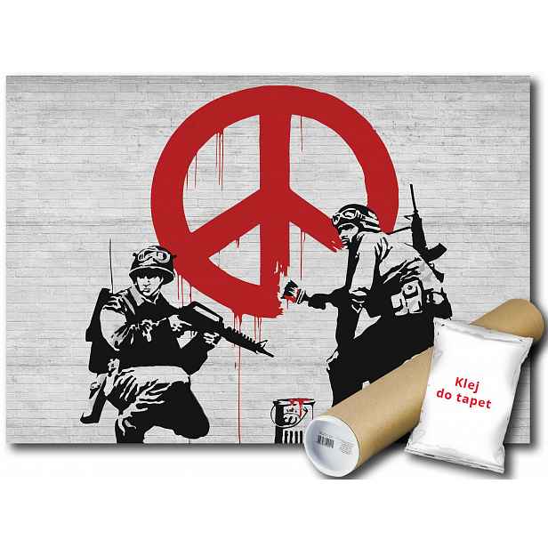 Vinylová fototapeta Banksy Street Art Graffiti Mural Cihla 152x104