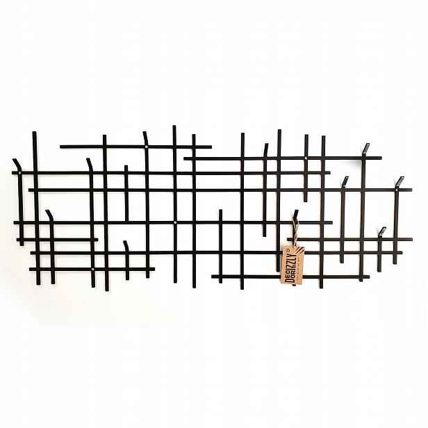 Decorizzly loftový nástěnný věšák do předsíně Linea kovový černý