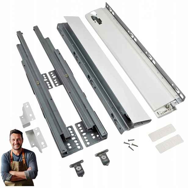 Šuplík Hafele Matrix S35 500 mm nízká H-84 Nosnost 35 kg Bílá