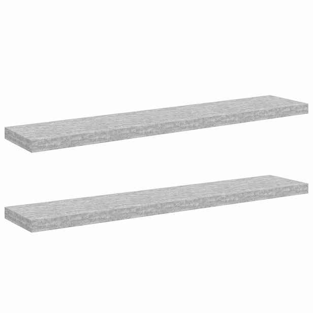 vidaXL Plovoucí nástěnné police 2 ks betonově šedé 120x23,5x3,8 cm MDF