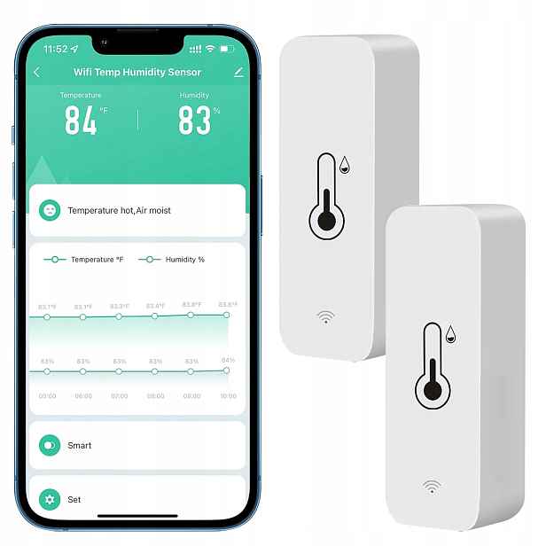 WiFi senzor teploty a vlhkosti Tuya Smart Life vlhkoměr 2 kusy