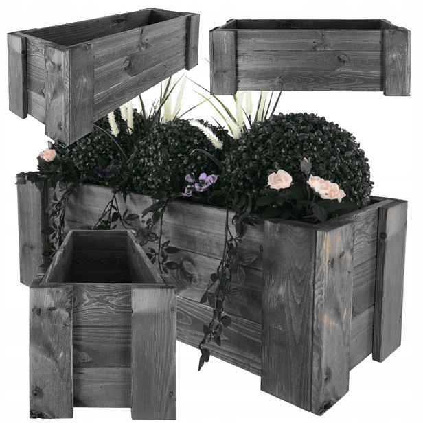 Truhlík bylinkový záhon květináč květináč bylinkářský obal dřevěný 30x80x30 cm Eko