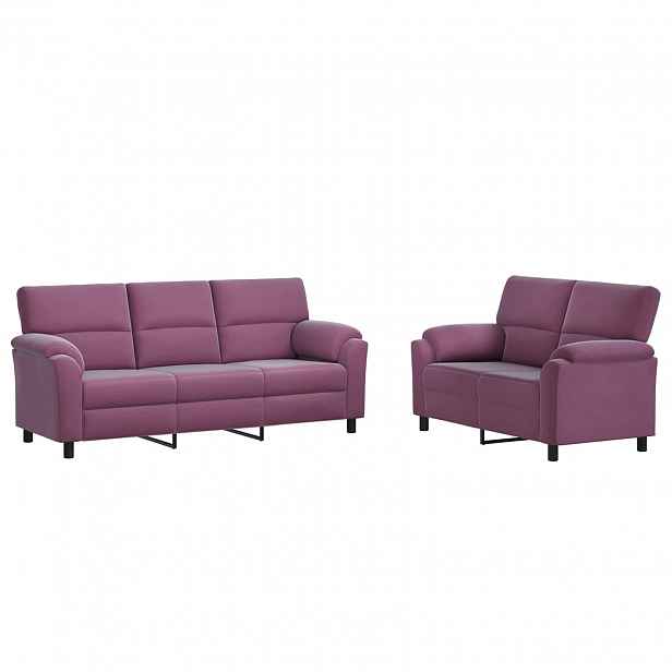 vidaXL Set pohovek 2 pcs Fialová Samet