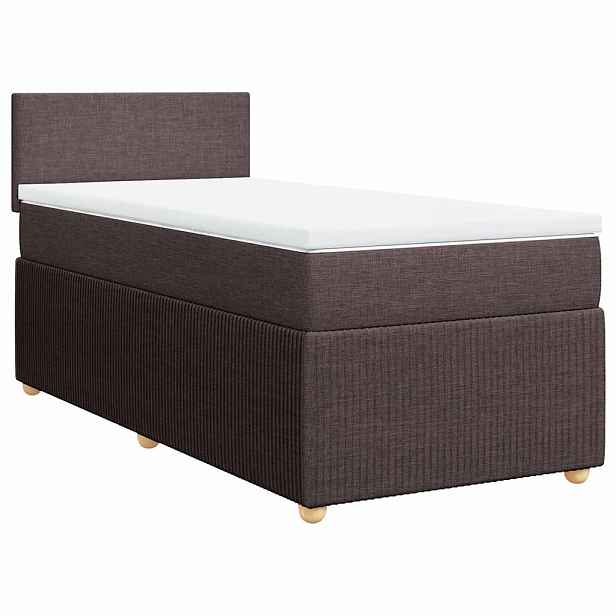 vidaXL Box spring postel s matrací tmavě hnědá 80x200 cm textil