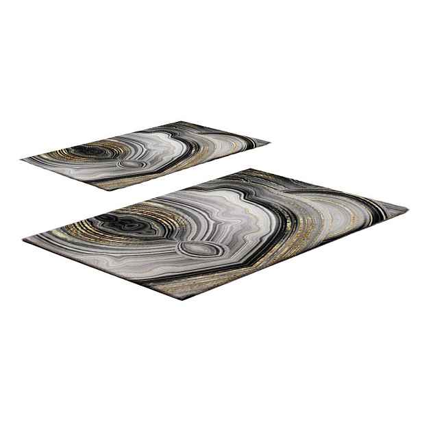 Šedé/ve zlaté barvě koupelnové předložky v sadě 2 ks 60x100 cm CT – Foutastic