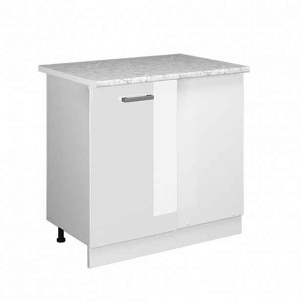 Vicco ROHOVÁ SKŘÍŇKA R-Line Bílá vysoký lesk 86 cm s pracovní deskou