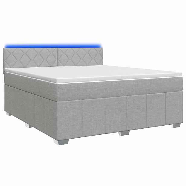 vidaXL Postel boxspring s matrací Světle šedá 140 x 190 cm Textil