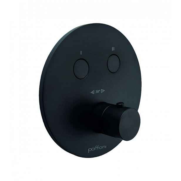 Paffoni Compact Box - Termostatická baterie pod omítku, pro 2 spotřebiče, matná černá CPT018NO