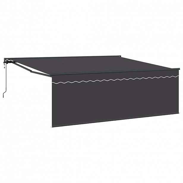 vidaXL Stahovací markýza Antracit 400 × 300 cm Polyester a hliník