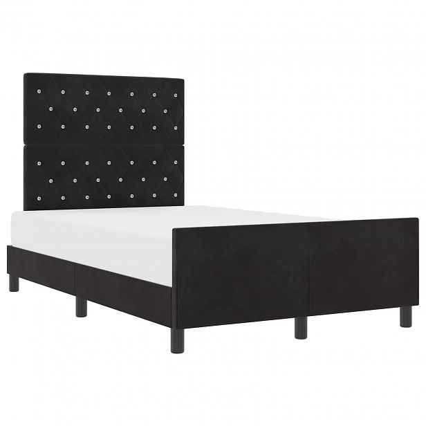 vidaXL Postel s boxspringem s čelo Černá 120 x 200 cm samet