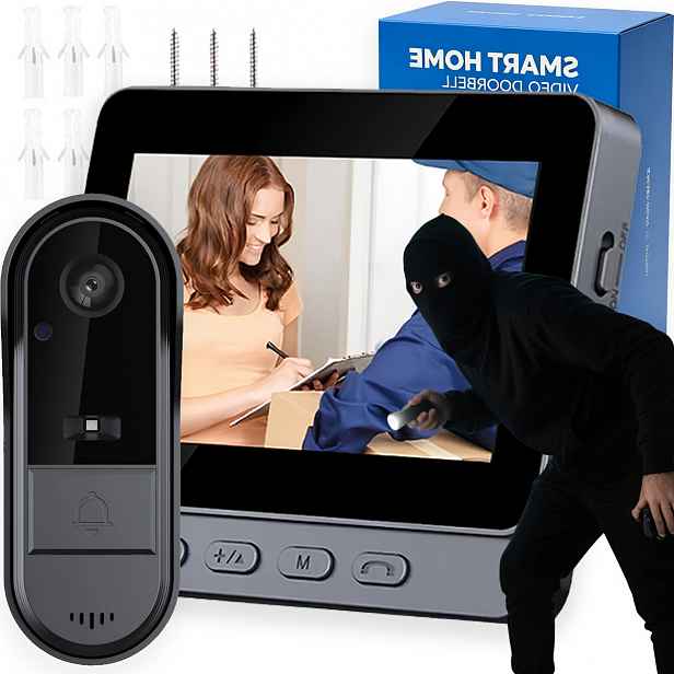 Bezdrátový Videodomofon 1080P Zvonek Na Dveře 170° Kamera Hd Interkom