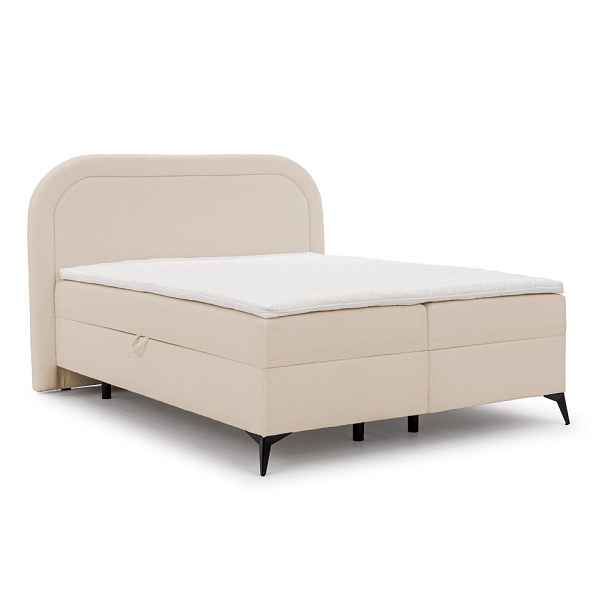 Béžová boxspring postel s úložným prostorem 160x200 cm Ornes – Ropez
