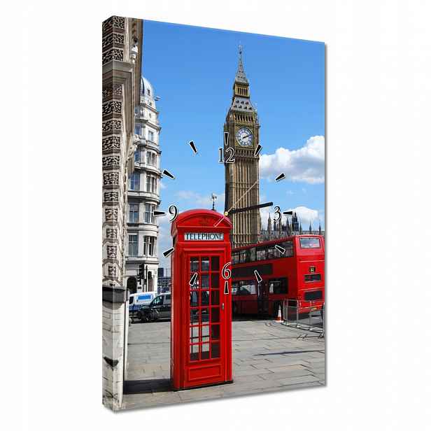Nástěnné hodiny 40x60 Budka Londýn BigBen