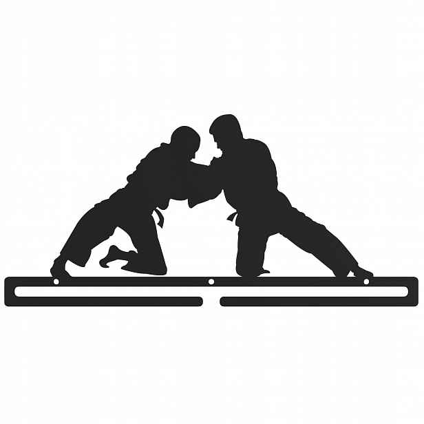 Velký kovový věšák na medaile Judo Ju-jitsu Zásoby Sporty Boje černý