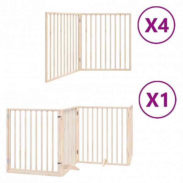 vidaXL Zábrana pro psy s dvířky skládací 12 panelů 960 cm topol
