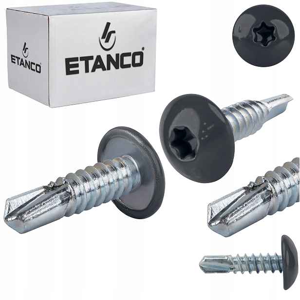 Šrouby do kovu Torx 3 mm 4,8 x 19 mm Ral 7016 500 ks Etanco GT3 Ph