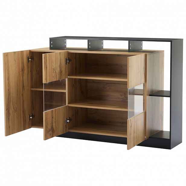 FLIEKS KOMODA LED MDF Bluetooth Úložná Jídelna