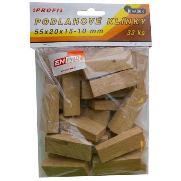 Klínky podlahové dřevěné ENPRO 55×20×10–15 mm 33 ks