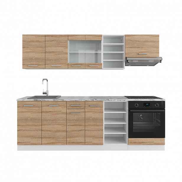 Vicco KUCHYŇSKÝ KOUT R-Line Sonoma/bílá 240 cm s pracovní deskou