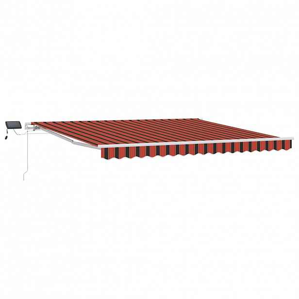 vidaXL Stahovací markýza oranžová a hnědá 400 × 300 cm Látka a hliník