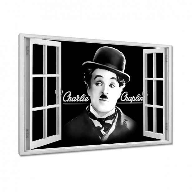 Obrazy 90x60 Charlie Chaplin Klobouk