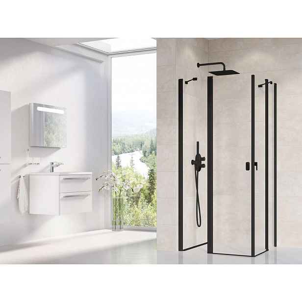 Ravak Chrome - Sprchové dveře CRV2-100, 100x195 cm, černá/čiré sklo 1QVA0300Z1