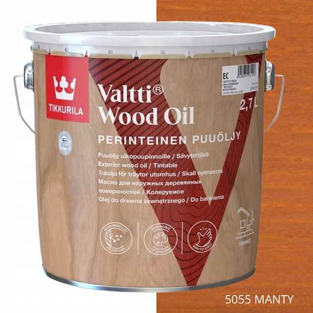 Tikkurila Valtti Wood Oil Olej Na Dřevo 2,7 L Barva 5055 Manty
