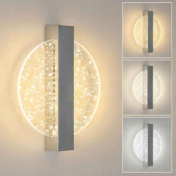 Led Kinkiet nástěnné svítidlo Scienna stříbrné moderní do obýváku 3000K/4500K/6500K 12W