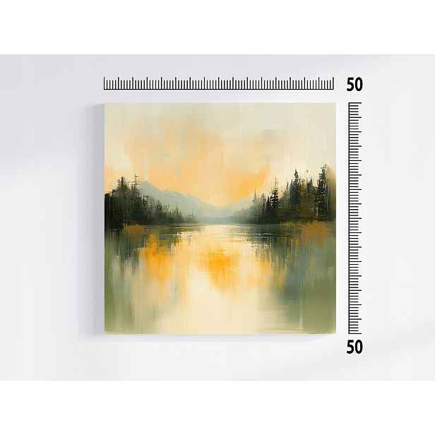 Obraz Na Plátně Canvas Krajina Hory Les Jezero Odraz 50x50