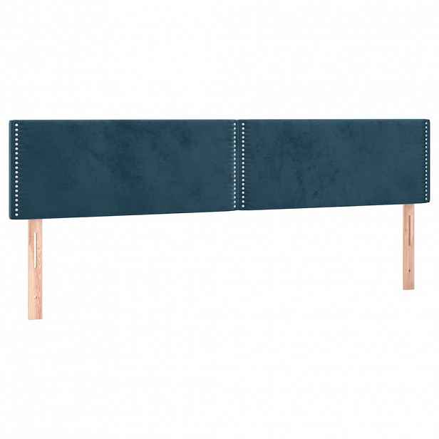 vidaXL Čela postele tmavě modrá 200x5x78/88 cm samet