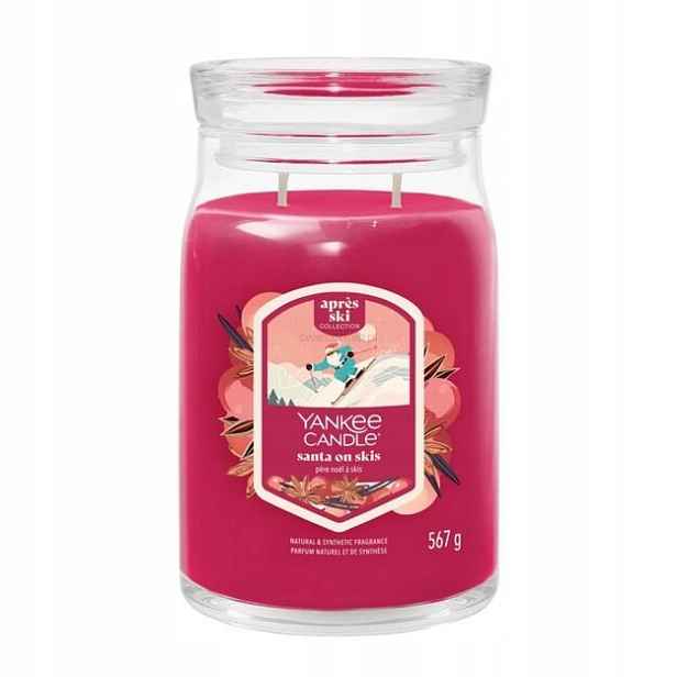 Yankee Candle Velká vonná svíčka Santa On Skies Vánoční