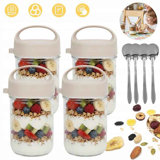 Bezpečnostní Skleněná Zavařovací Sklenice Bpa-free S Víkem Na Jogurt A Ovoce