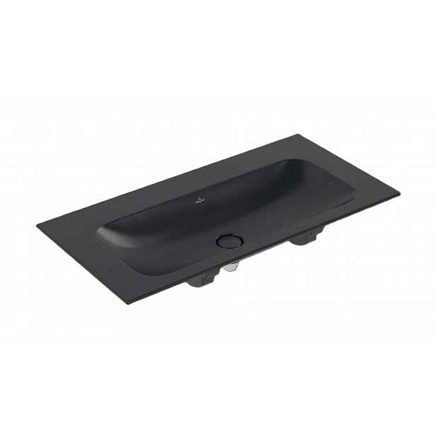 Villeroy & Boch Finion - Umyvadlo nábytkové 100x50 cm, bez přepadu, bez otvoru pro baterii, CeramicPlus, Pure Black 4164A3R7