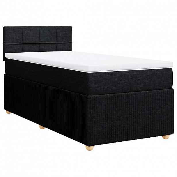 vidaXL Box spring postel s matrací černá 80 x 200 cm textil