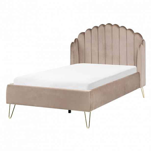Beliani POSTEL s roštem 120/200 cm Taupe Ambillou