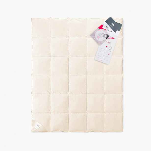 Přikrývka Husí Peří 70% 155x200 Basic Teplá zimní 1500 g krémová