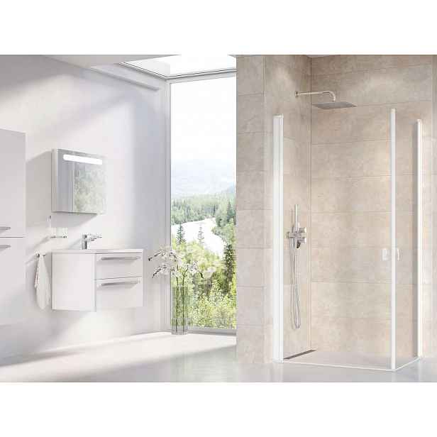 Ravak Chrome - Sprchové dveře CRV1-100, 100x195 cm, matná bílá/čiré sklo 1QVA0E01Z1