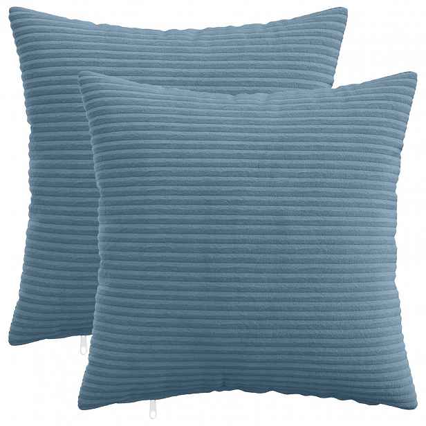 vidaXL Povlak na polštář 2 pcs HEERLEN Modrá 45 x 45 cm manšestr