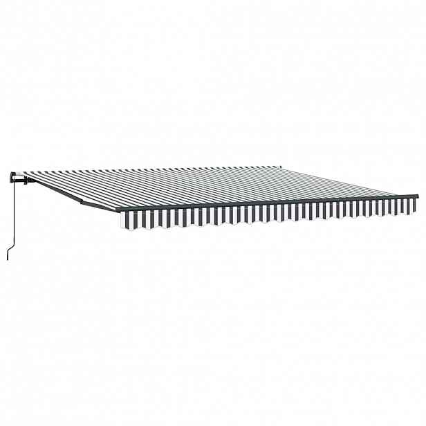 vidaXL Ručně zatahovací markýza antracitová a bílá 400 x 300 cm