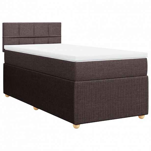 vidaXL Box spring postel s matrací tmavě hnědá 80x200 cm textil