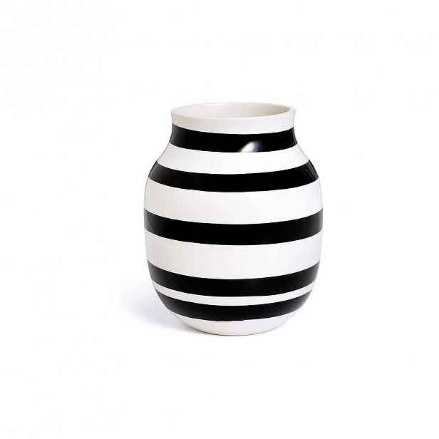Černo-bílá kameninová váza Kähler Design Omaggio, výška 20 cm