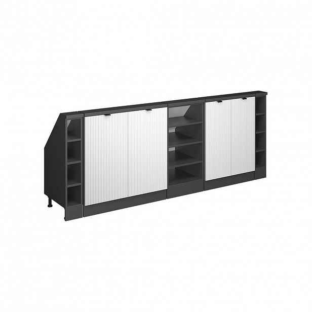 Vicco ŠATNÍ SESTAVA PRO ŠIKMÉ STŘECHY Rion Bílé zvlnění 210 cm Sada 5 kusů