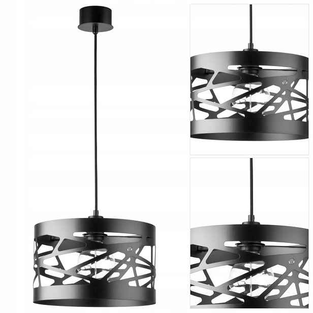 Závěsná lampa černá Modul Frez do jídelny, měkké světlo Sigma Lighting