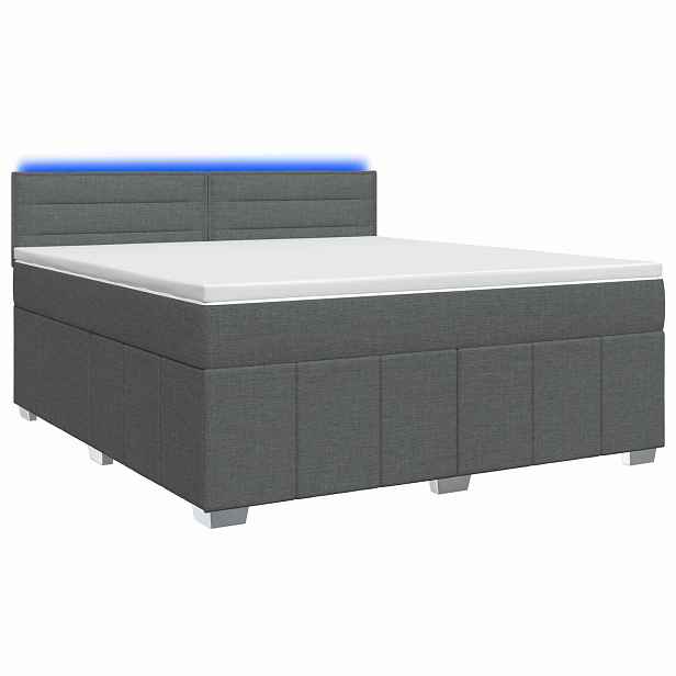 vidaXL Postel boxspring s matrací Tmavě hnědá 140 x 200 cm Textil