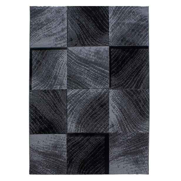 Kusový koberec Plus 8003 black, 120x170, šedá, chodba / předsíň, Ayyildiz