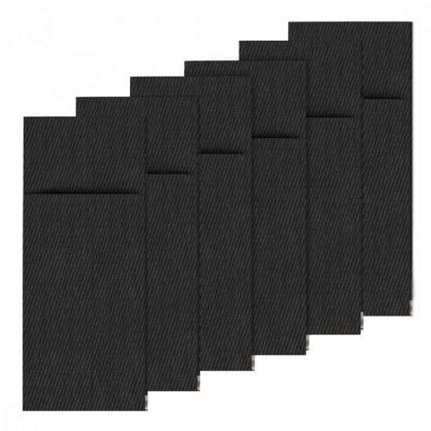 Sada 6 ks příborových obálek, "Rahmen", 24 x 9 cm, plast, Antracit - z